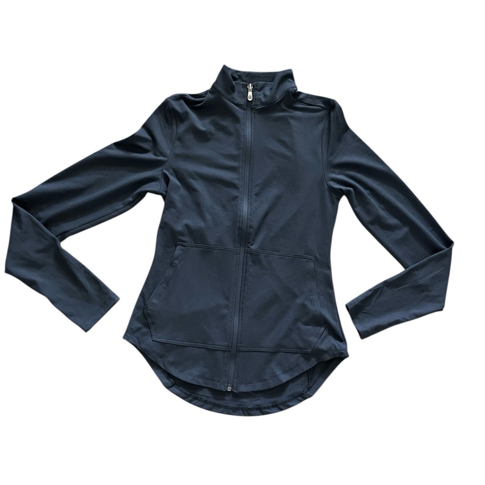 New Kyodan Dark Gray zip up fitted athletic Jacket size XS X Small